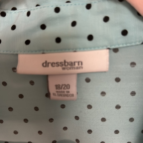Dressbarn Polka Dot Twofer Tank Blouse Cute Sleeve Details Like New Size 18/20 - Picture 11 of 11
